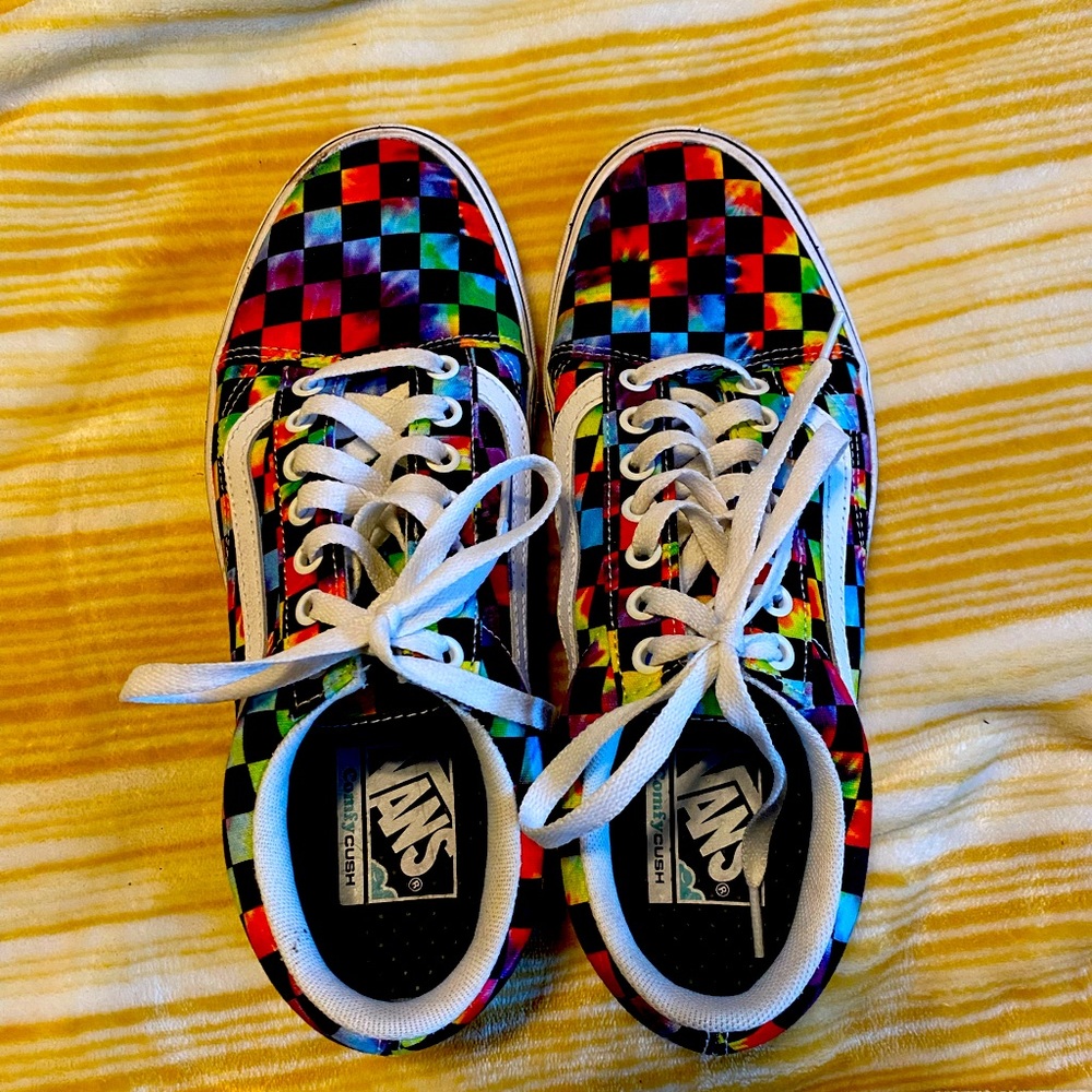 Vans tie die checkerboard sneakers